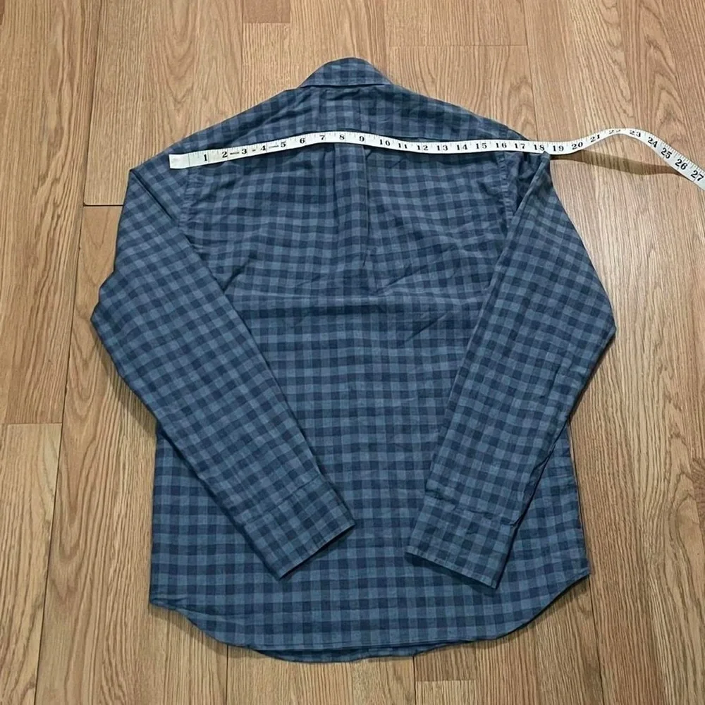 J.Crew Men’s Small Long Sleeve Button Down Shirt Blue Plaid Slim Stretch Preppy